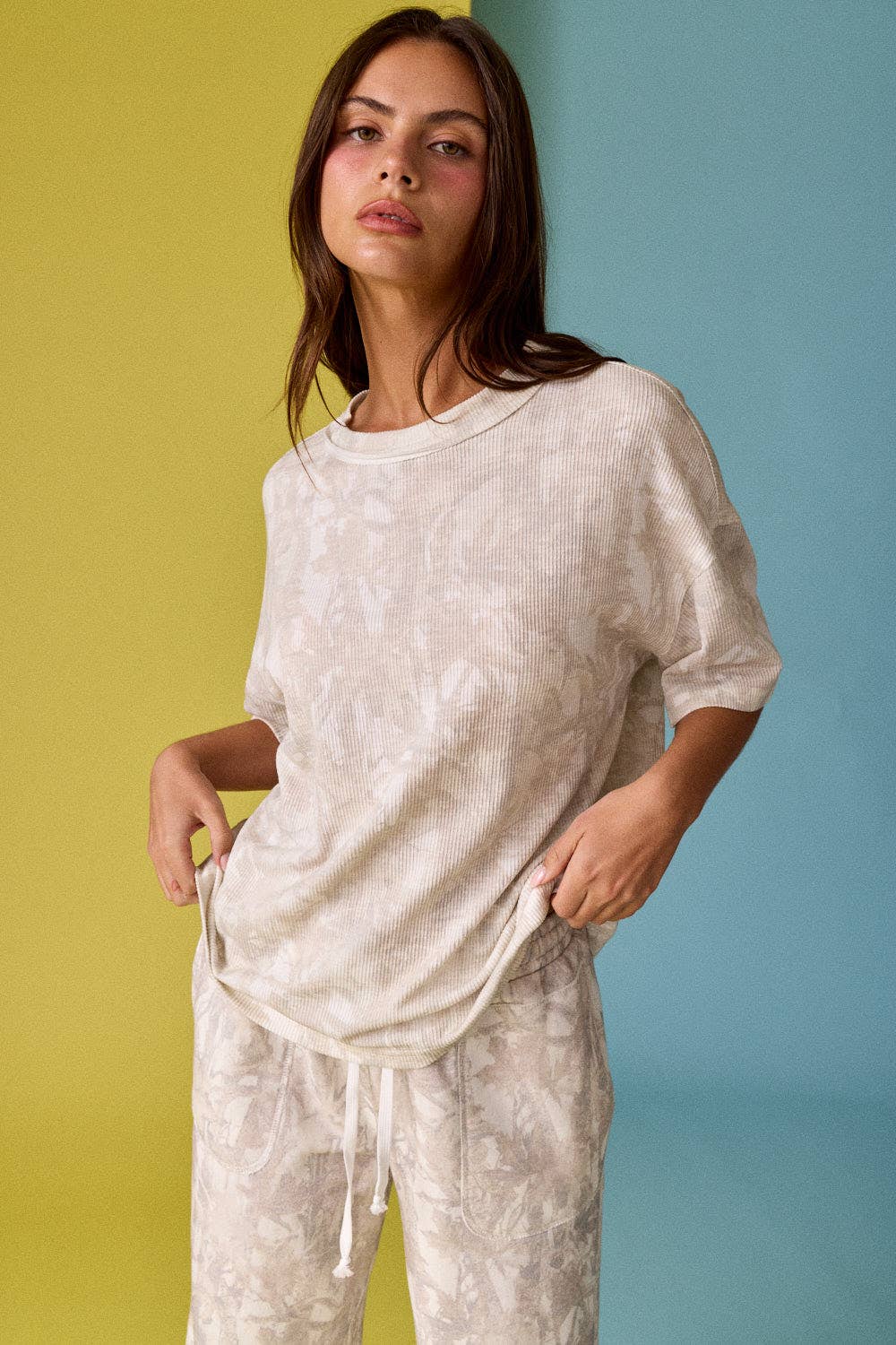 PT51002 - CAMO RIBBED LOOSE FIT SHIRT