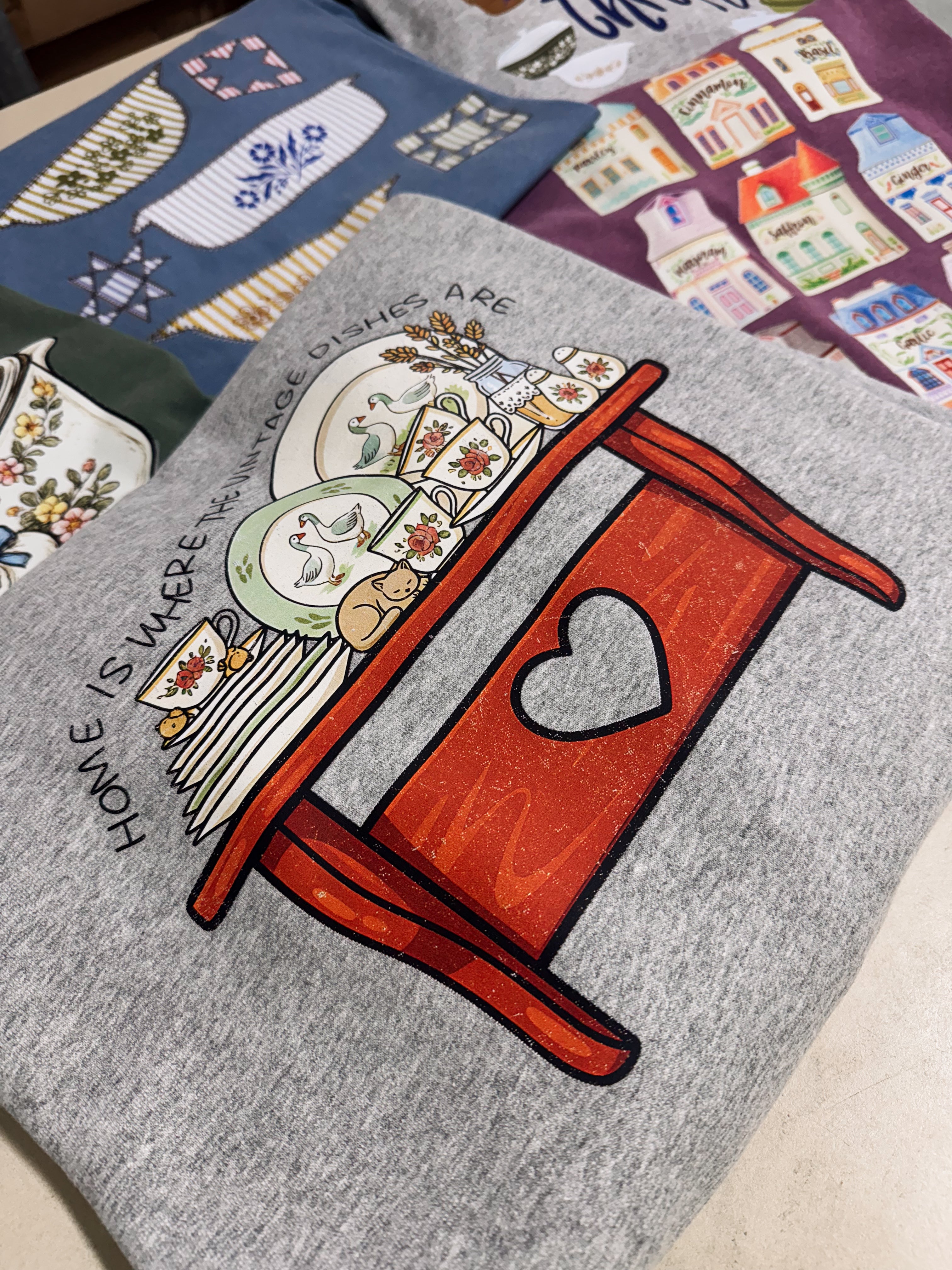 Thrifty, vintage designs surprise tee or crew   - WE DESIGN IT