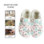 Pastel turquoise, pink, & black highland cow Women's Classic Clogs with Fleece