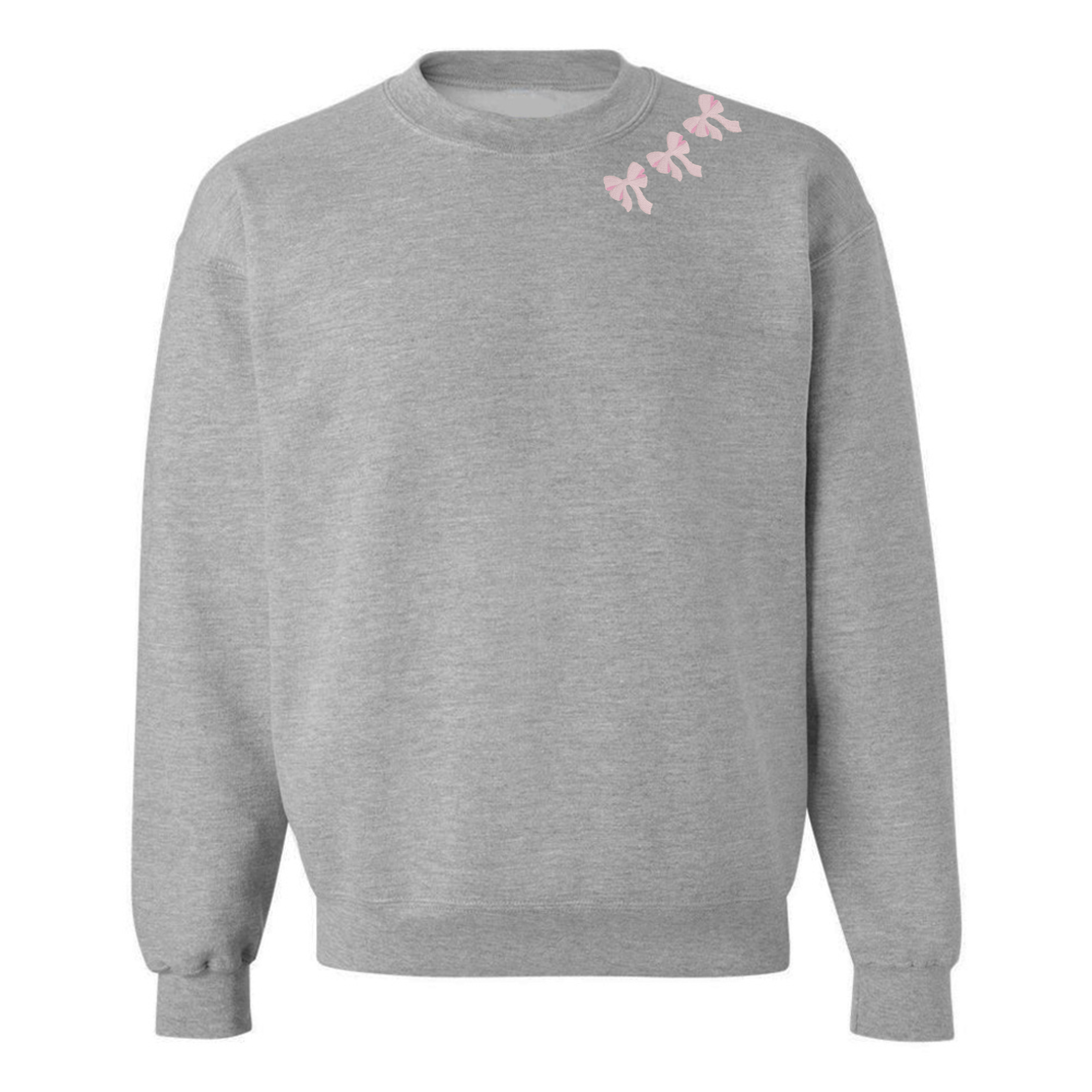 Embroidered 'Bow Collar' Crewneck Sweatshirt