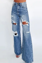 The Ashleigh Distressed Wide Leg Jean