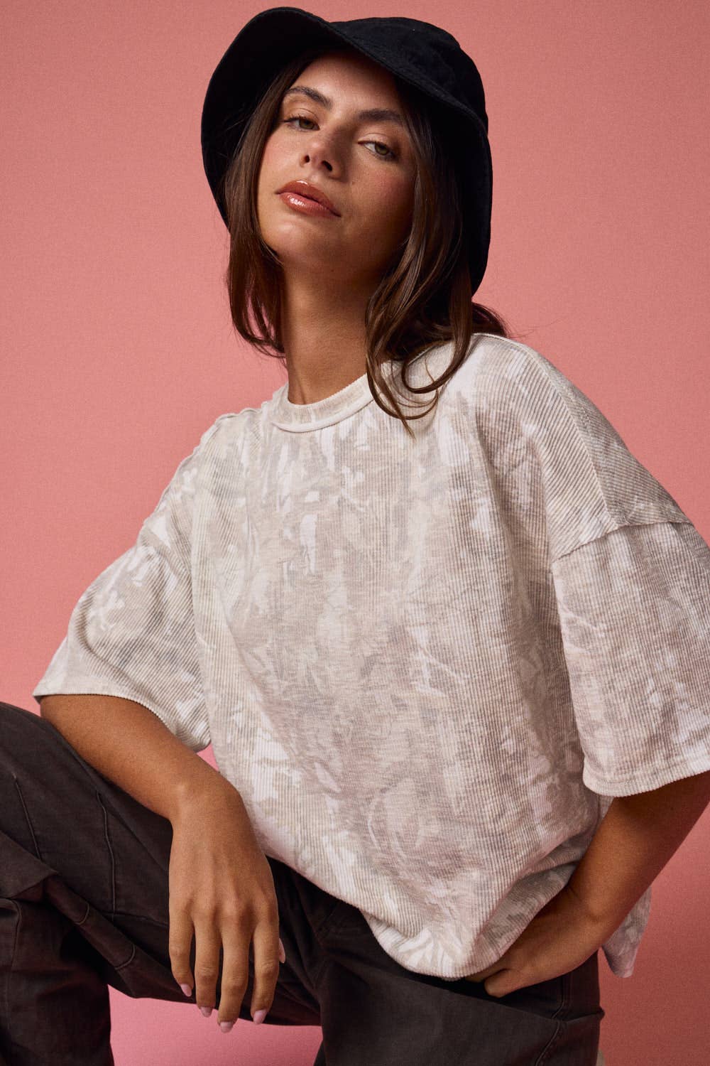 PT51002 - CAMO RIBBED LOOSE FIT SHIRT