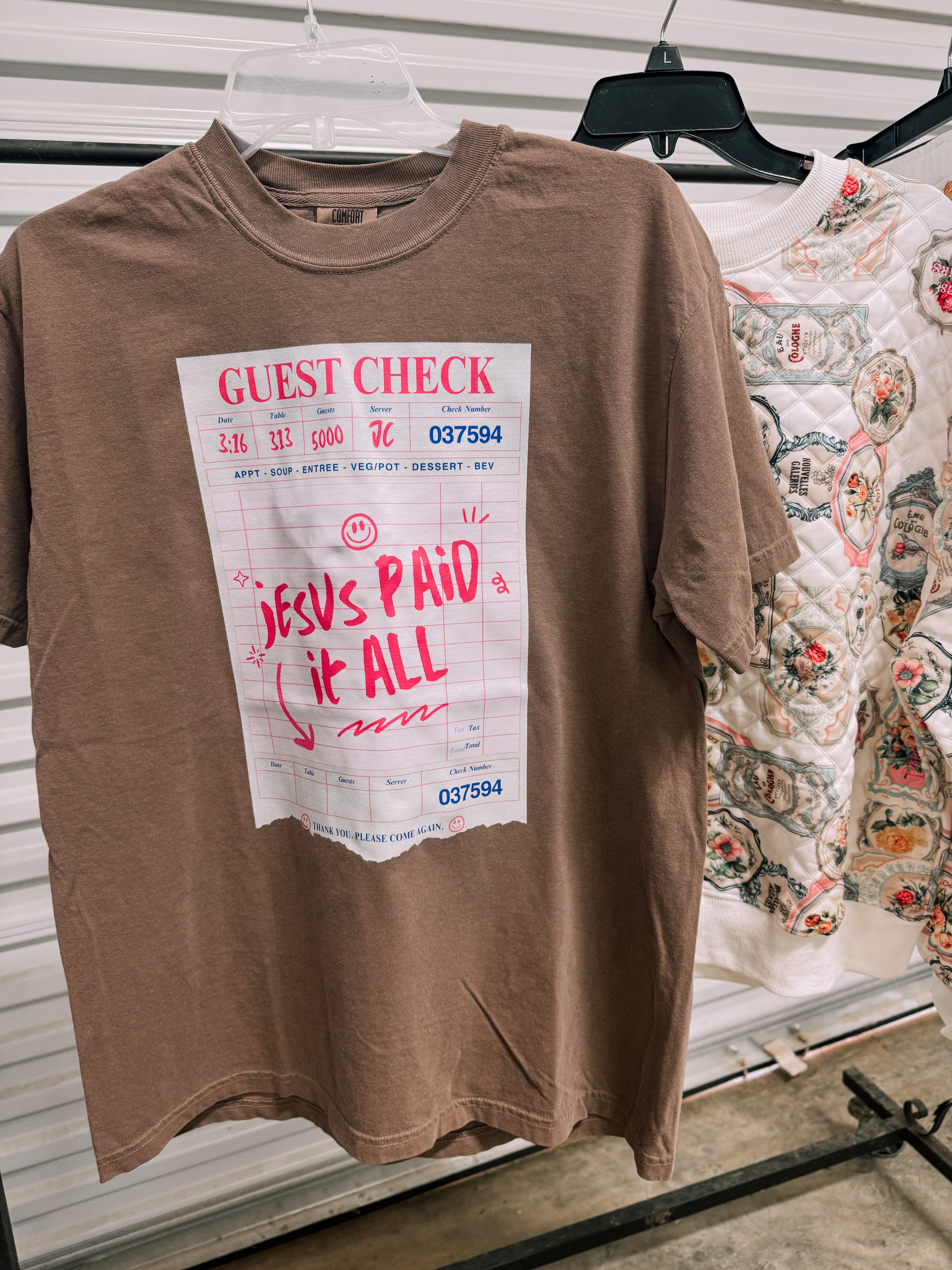 Jesus paid it all guest check tee or sweatshirt