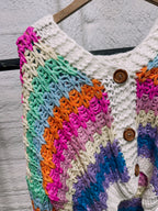 Rainbow Chunky Knit Oversized Cardigan
