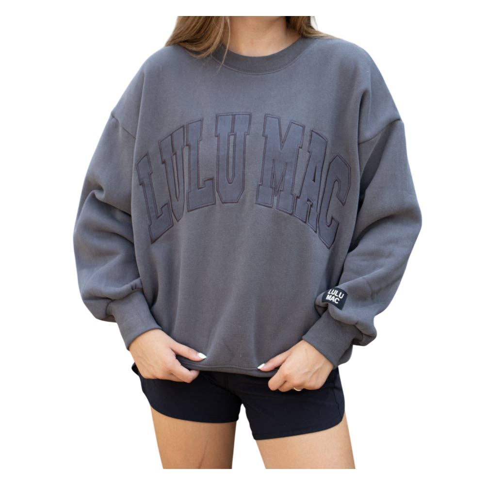 DARK GREY Lulu Mac embroidered crew
