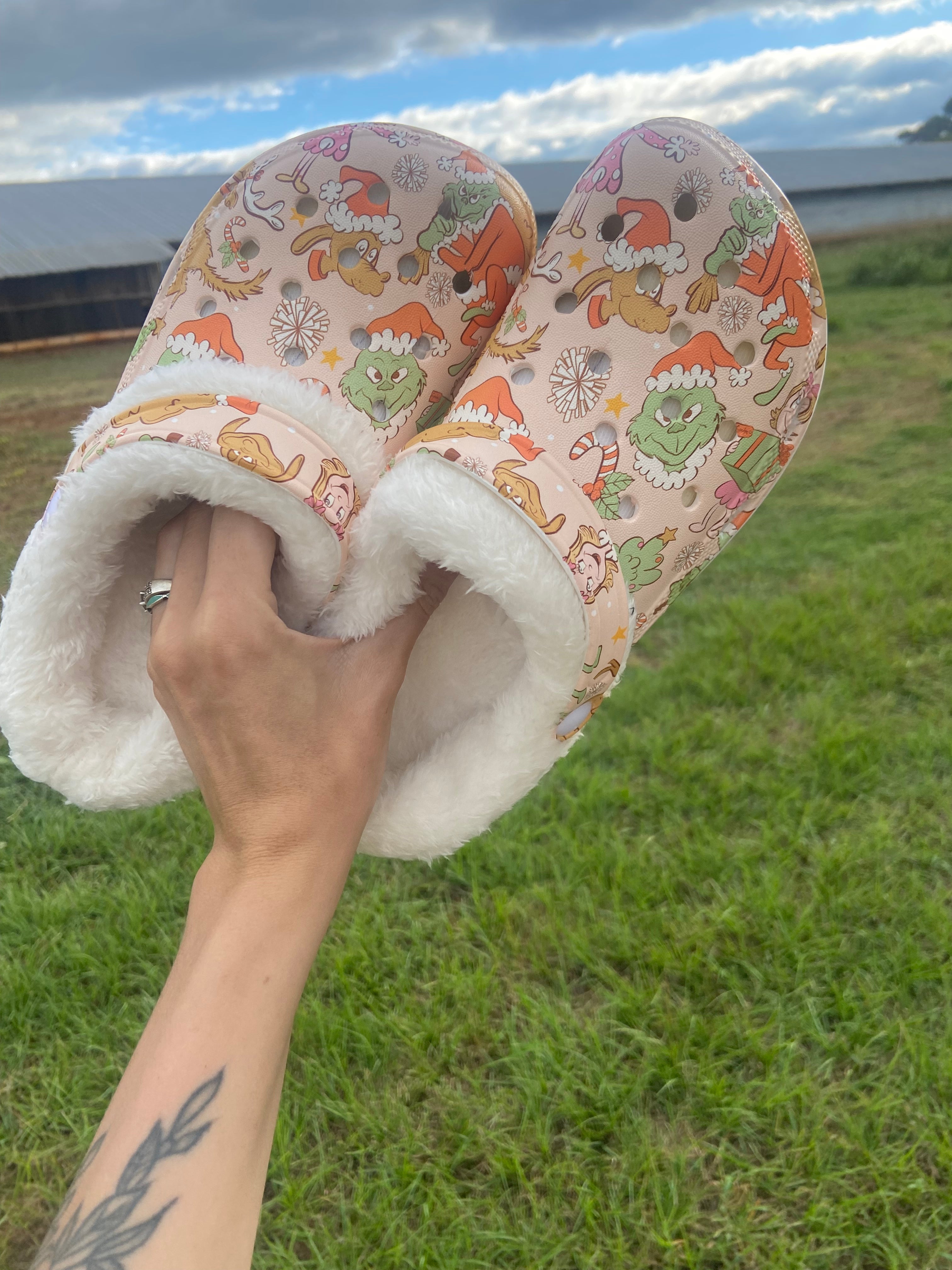 Green man, Cindy, & Max fluffy clogs PRE ORDER (14-18 Business day turnaround time.)