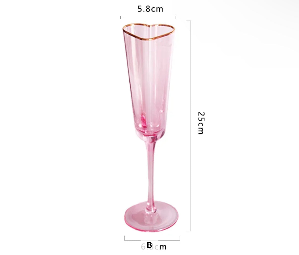 Heart shape wine, Champagne, & Regular glasses PRE ORDER (WILL SHIP END OF FEB)