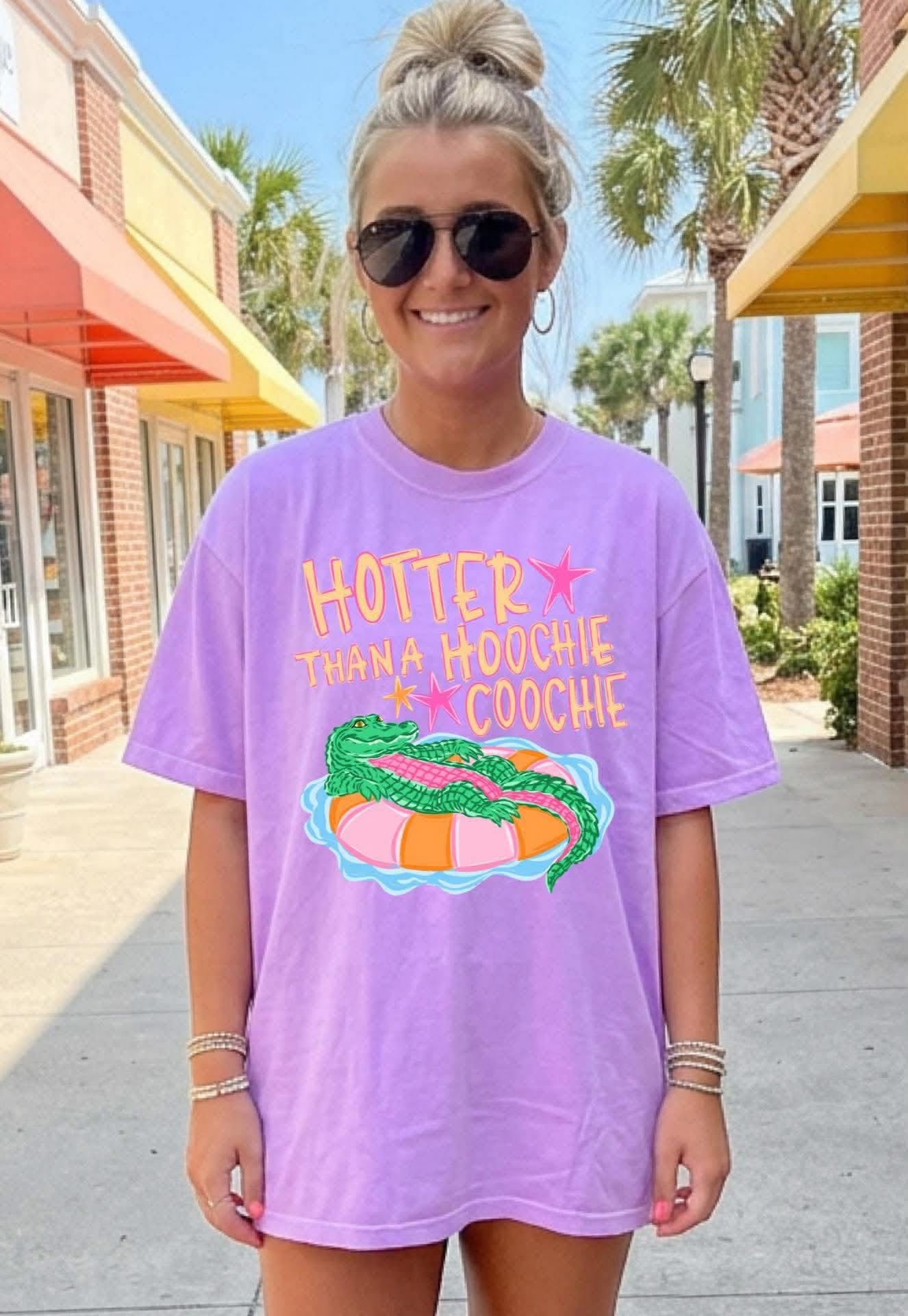 Hotter Than a Hoochie Coochie Graphic Tee | Funny Southern Summer Gator Shirt