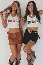 Howdy Fitted Cropped Rodeo Tank Top