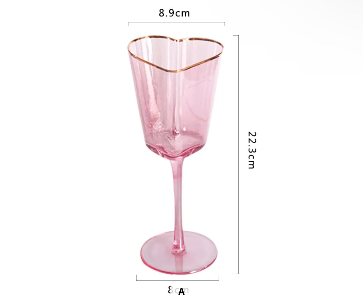 Heart shape wine, Champagne, & Regular glasses PRE ORDER (WILL SHIP END OF FEB)