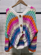 Rainbow Chunky Knit Oversized Cardigan