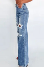 The Ashleigh Distressed Wide Leg Jean
