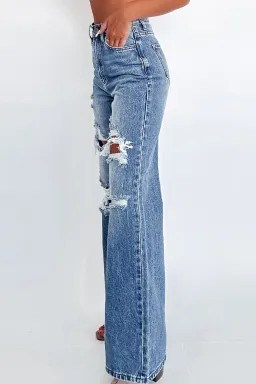 The Ashleigh Distressed Wide Leg Jean