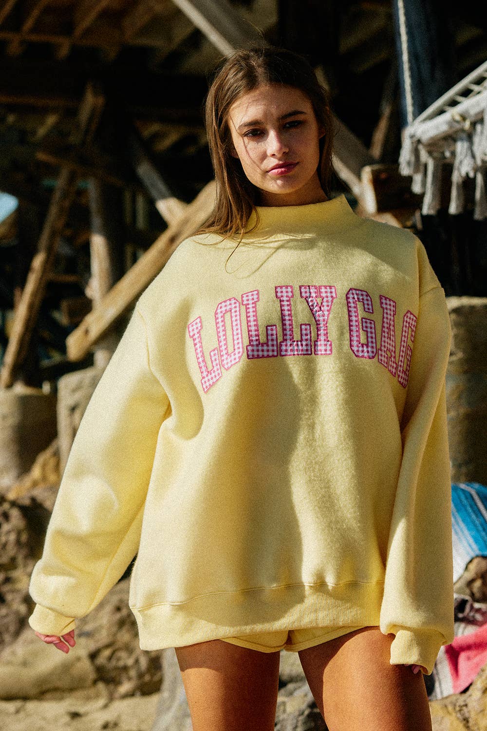 DILLY DALLY Reversible Mockneck Sweatshirt
