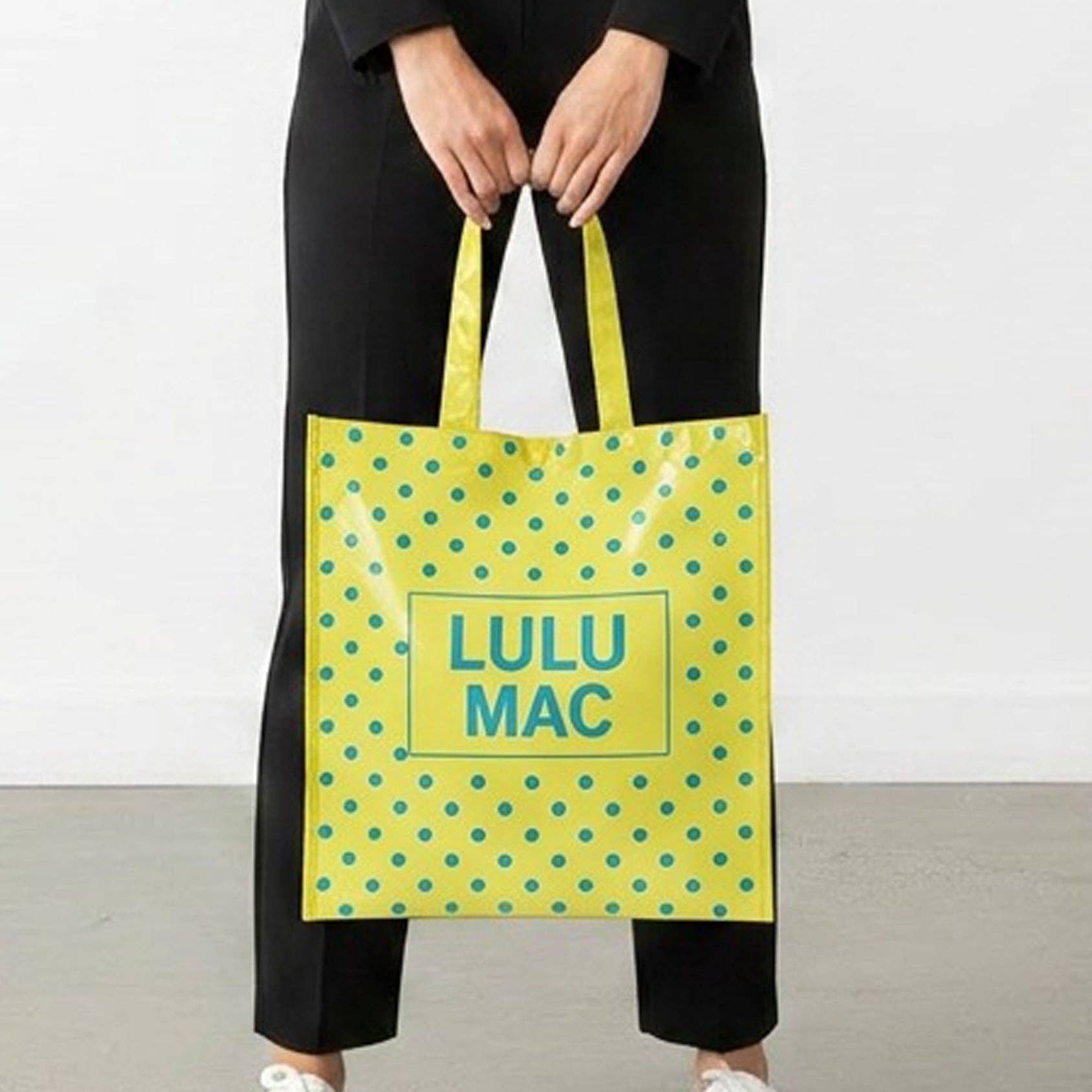 LM-BG-1004  REUSABLE TOTE -BUTTER BLUE DOT
