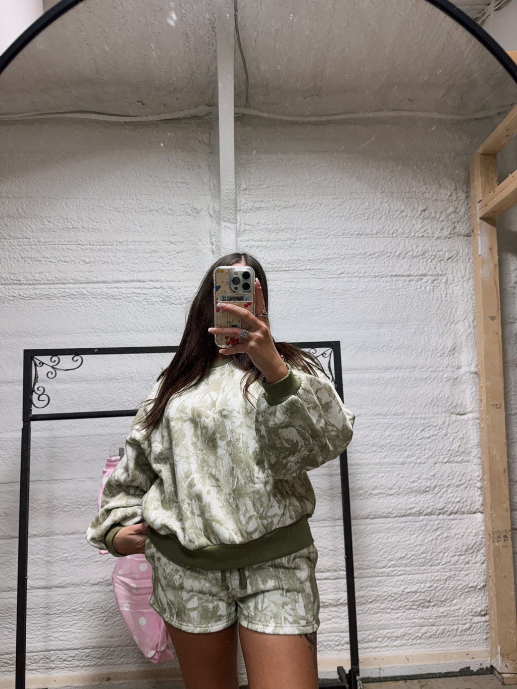 Olive Camo Lounge Short Set | Camouflage Matching Set | Women’s Two Piece Outfit | Casual Summer Comfy Set