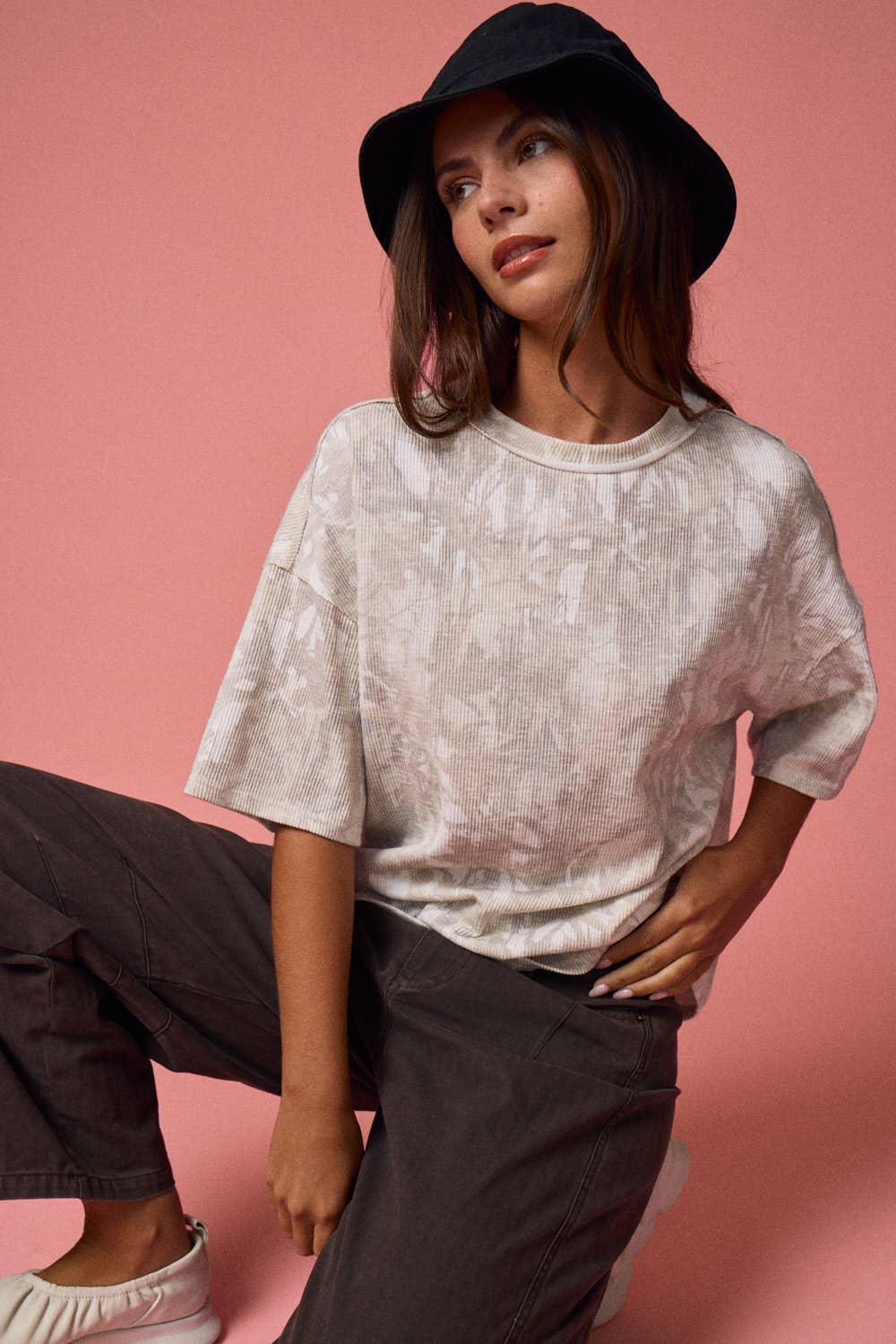 PT51002 - CAMO RIBBED LOOSE FIT SHIRT