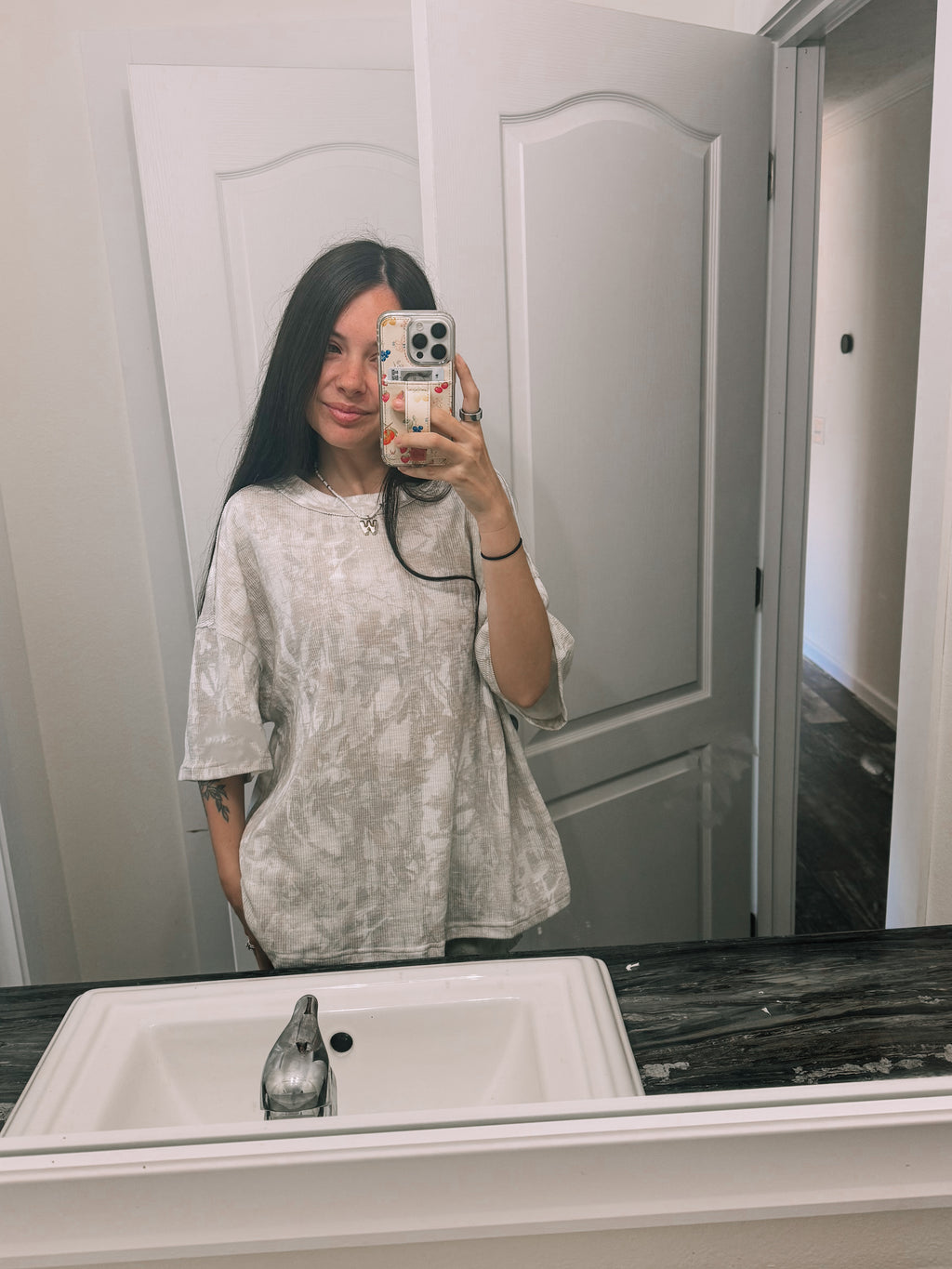 PRE ORDER Camo Ribbed Oversized Tee | Casual Lounge Style Top - ETA FIRST WEEK OF JULY