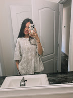 PRE ORDER Camo Ribbed Oversized Tee | Casual Lounge Style Top - ETA FIRST WEEK OF JULY