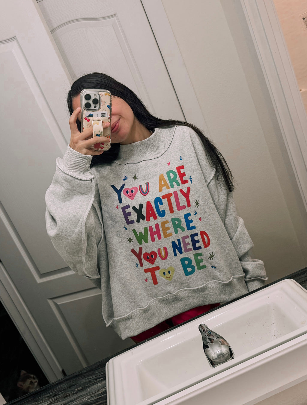You are exactly where you need to be mock neck crew