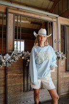 Cowboy - Blue Vintage Crewneck Sweatshirt