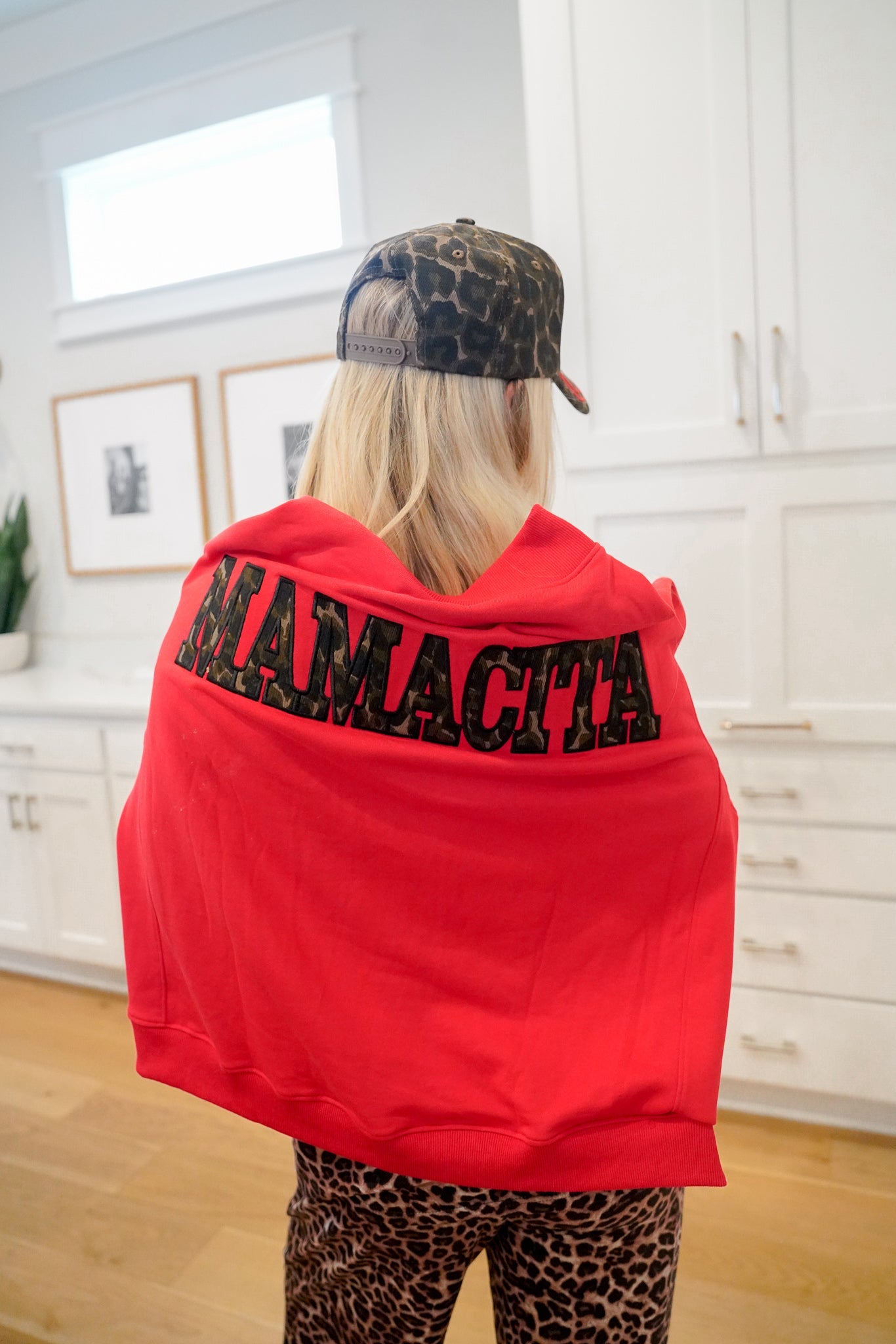 Mamacita - Red Vintage Mock-Neck Sweatshirt