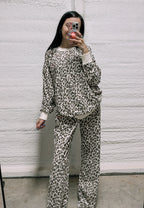 Brown cream leopard set