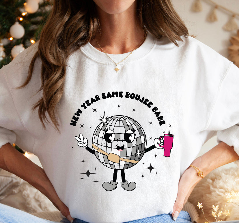 New year same boujee babe disco ball & tumbler design