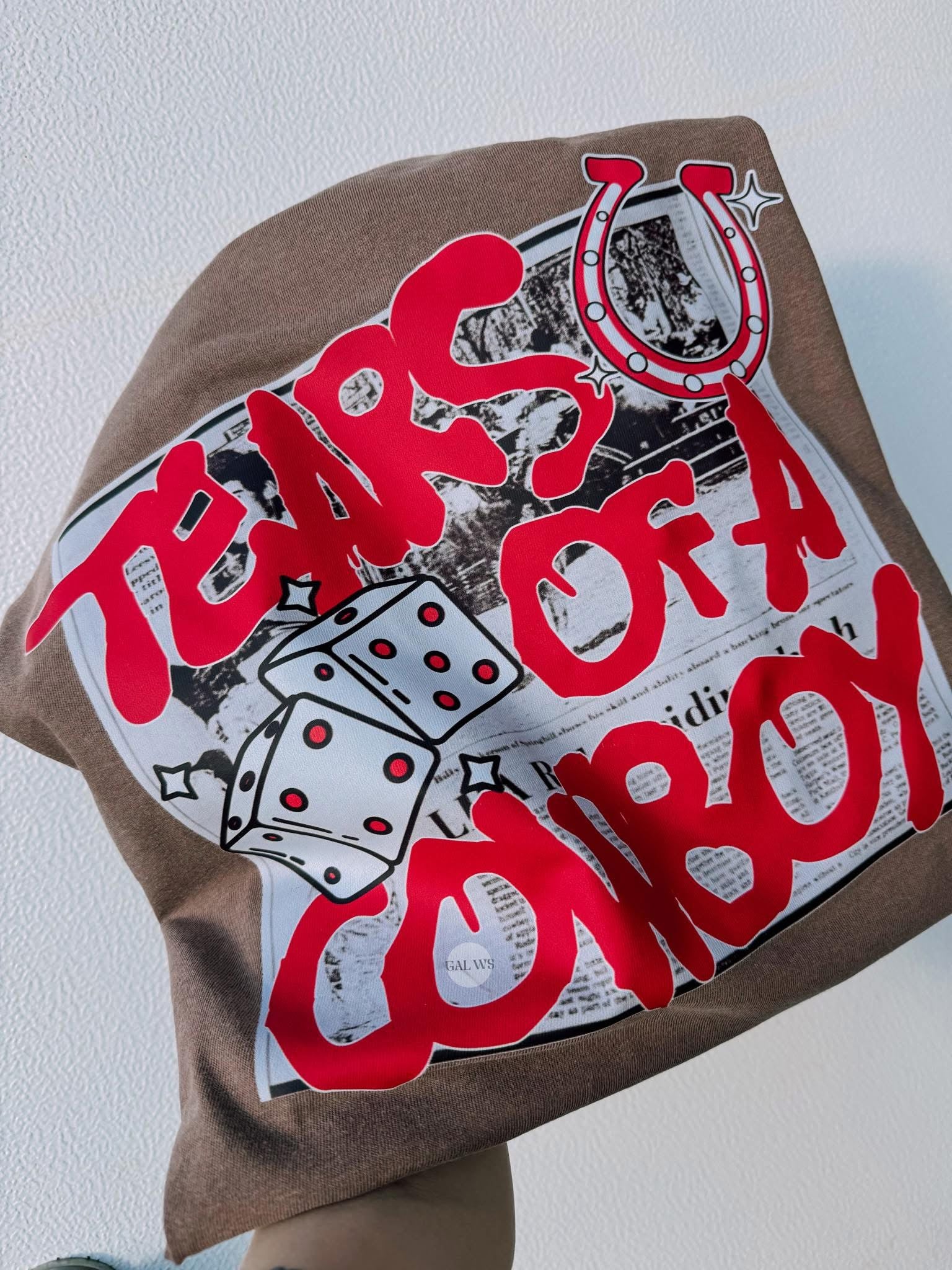 Tears of a cowboy espresso comfort color FULL RUN DEAL S-3X‼️ / SHIP DAY 2/27