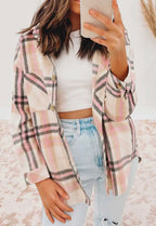 Pink plaid shacket PRE ORDER (ETA DEC 8TH)