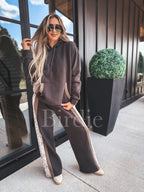 Charcoal brown Hoodie Pant Set