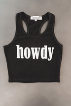 Howdy Fitted Cropped Rodeo Tank Top