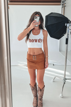Howdy Fitted Cropped Rodeo Tank Top