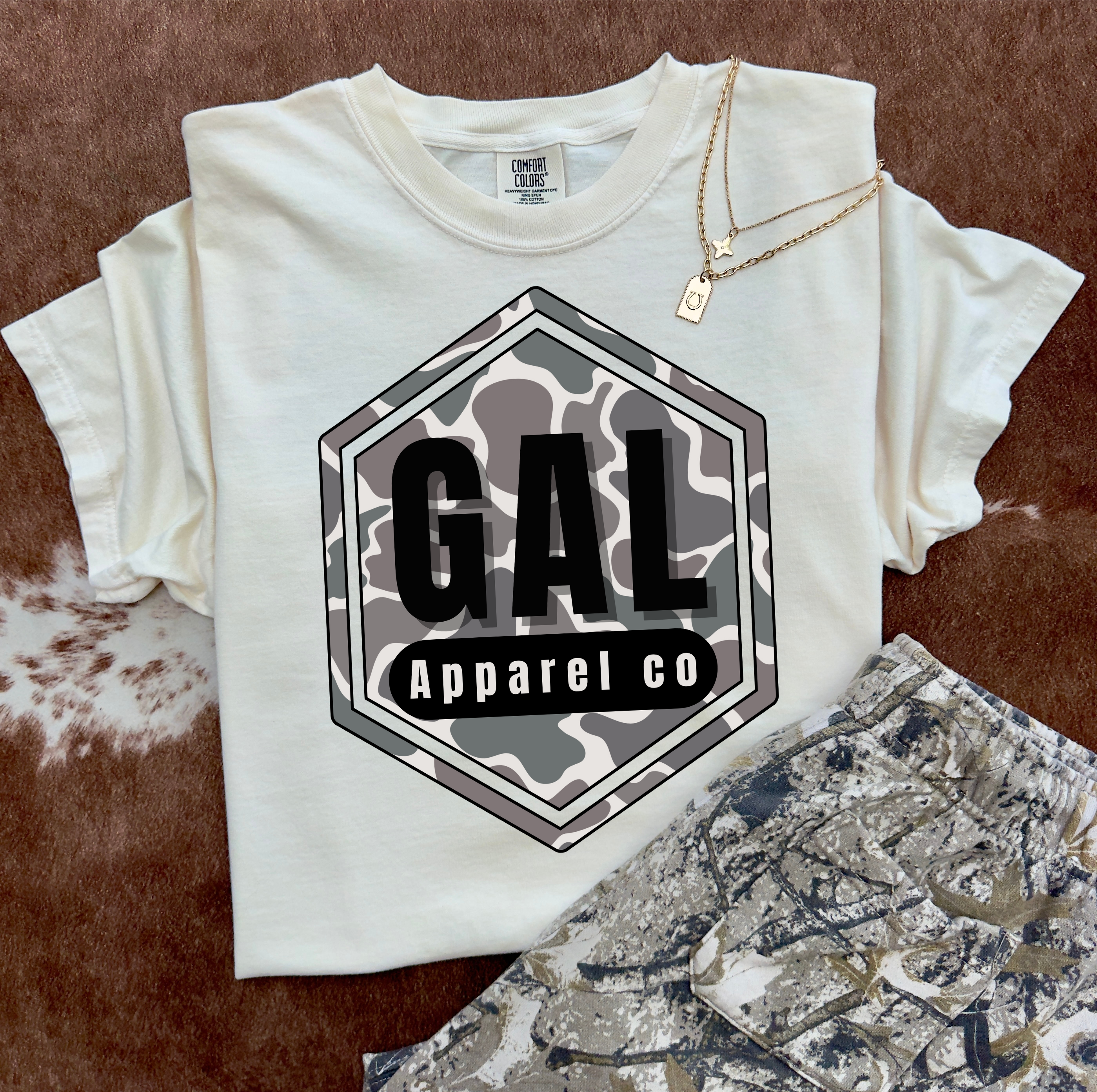 GAL Apparel co camo patch tee