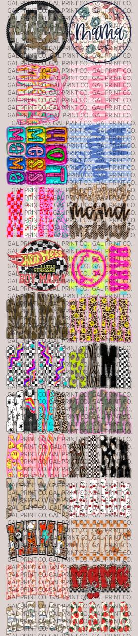 Trendy Mama DTF Gang Sheet – 26 Full Size Motherhood & Boutique Transfers