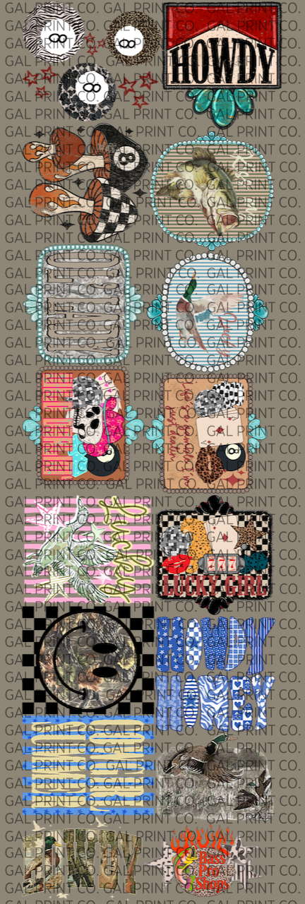 Western DTF Gang Sheet – 16 Full Size Cowgirl & Boutique Transfers