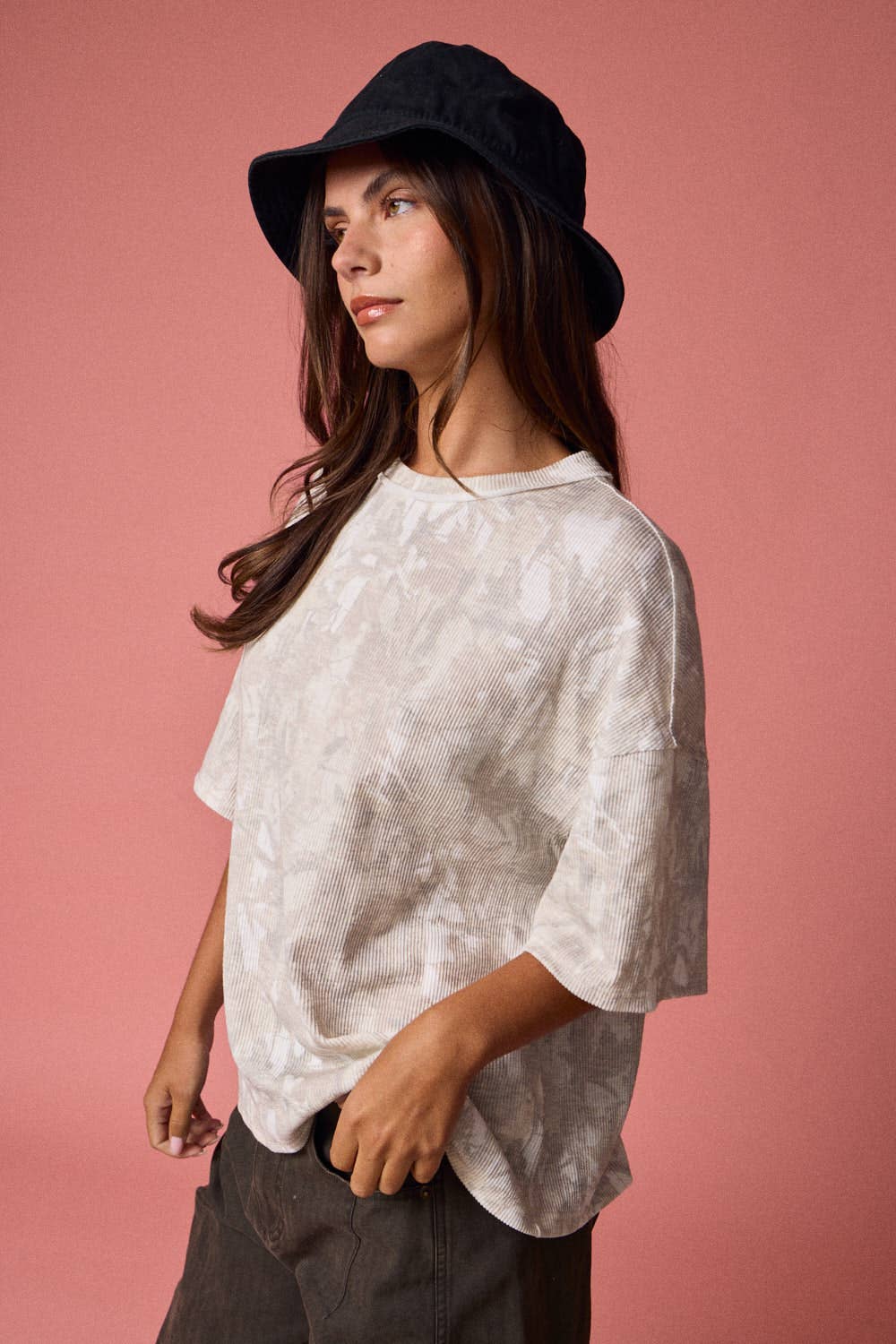 PT51002 - CAMO RIBBED LOOSE FIT SHIRT