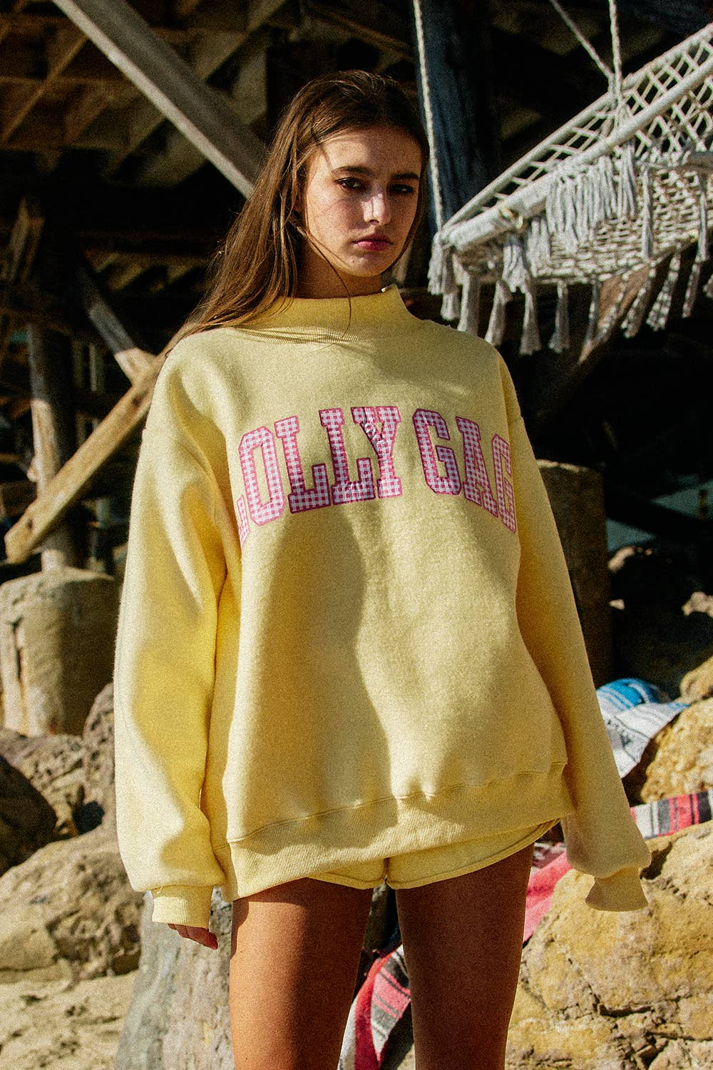 DILLY DALLY Reversible Mockneck Sweatshirt