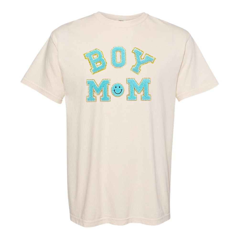 Boy Mom Letter Patch T-Shirt