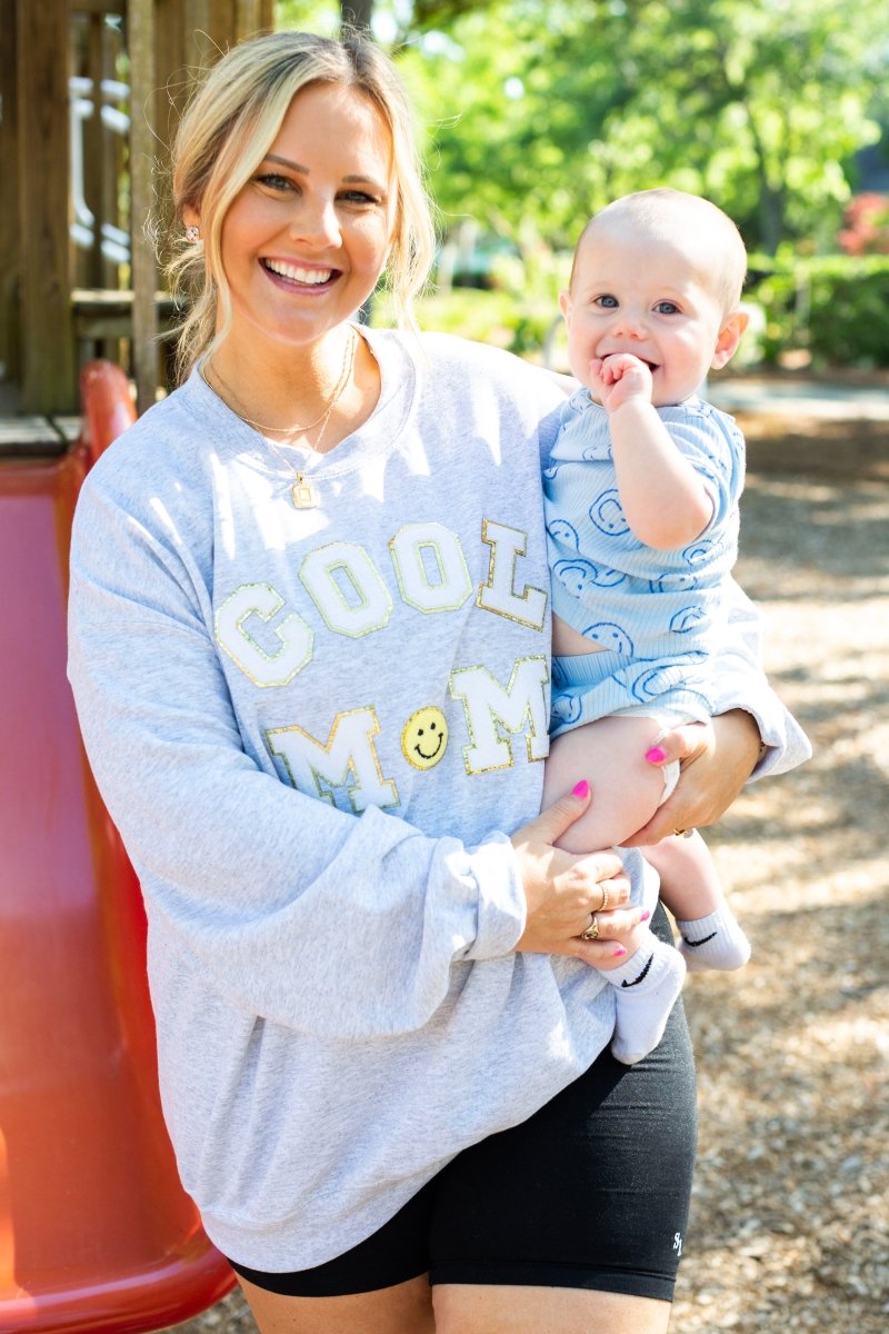 Cool Mom Letter Patch Sweatshirt