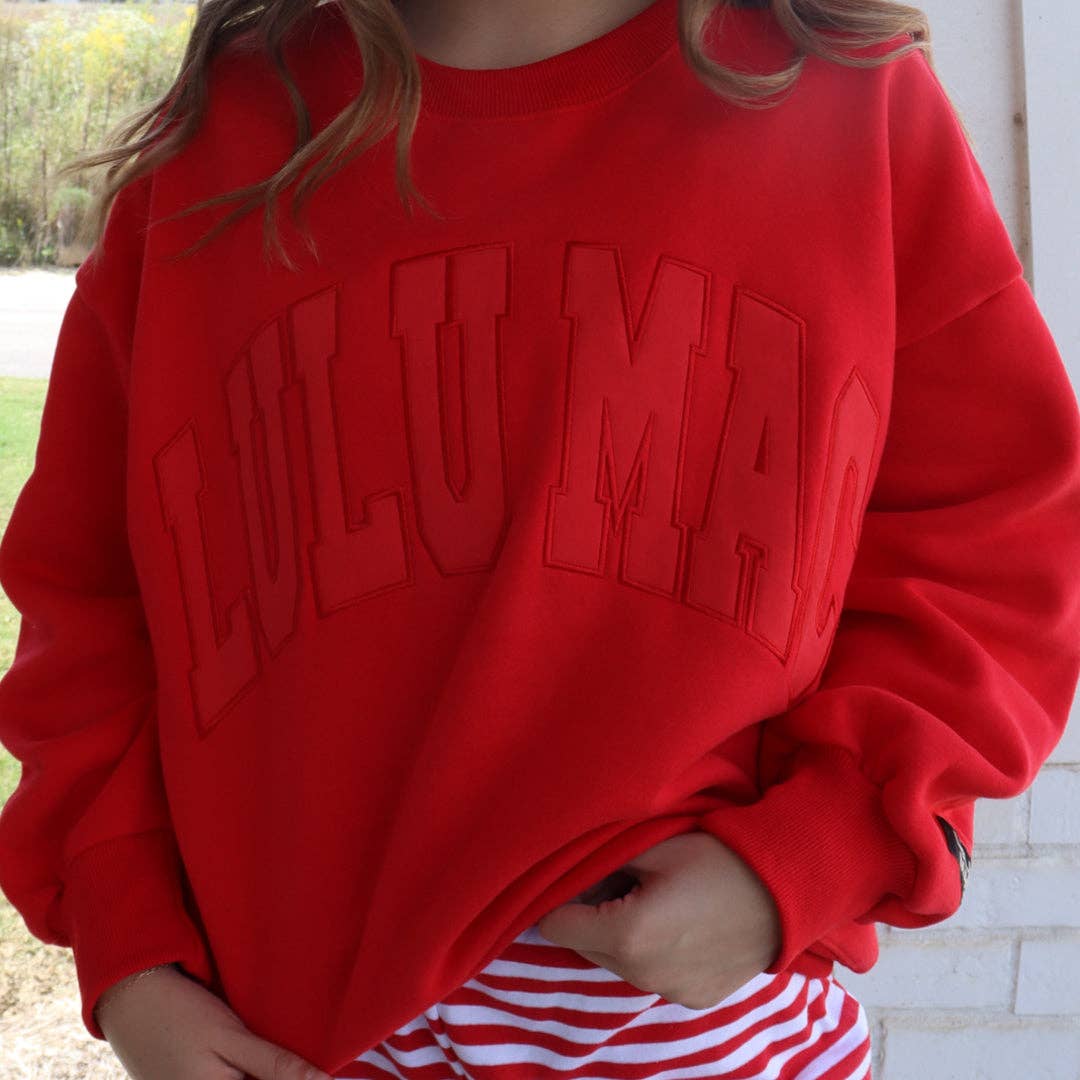 Lulu Mac embroidered Red crew