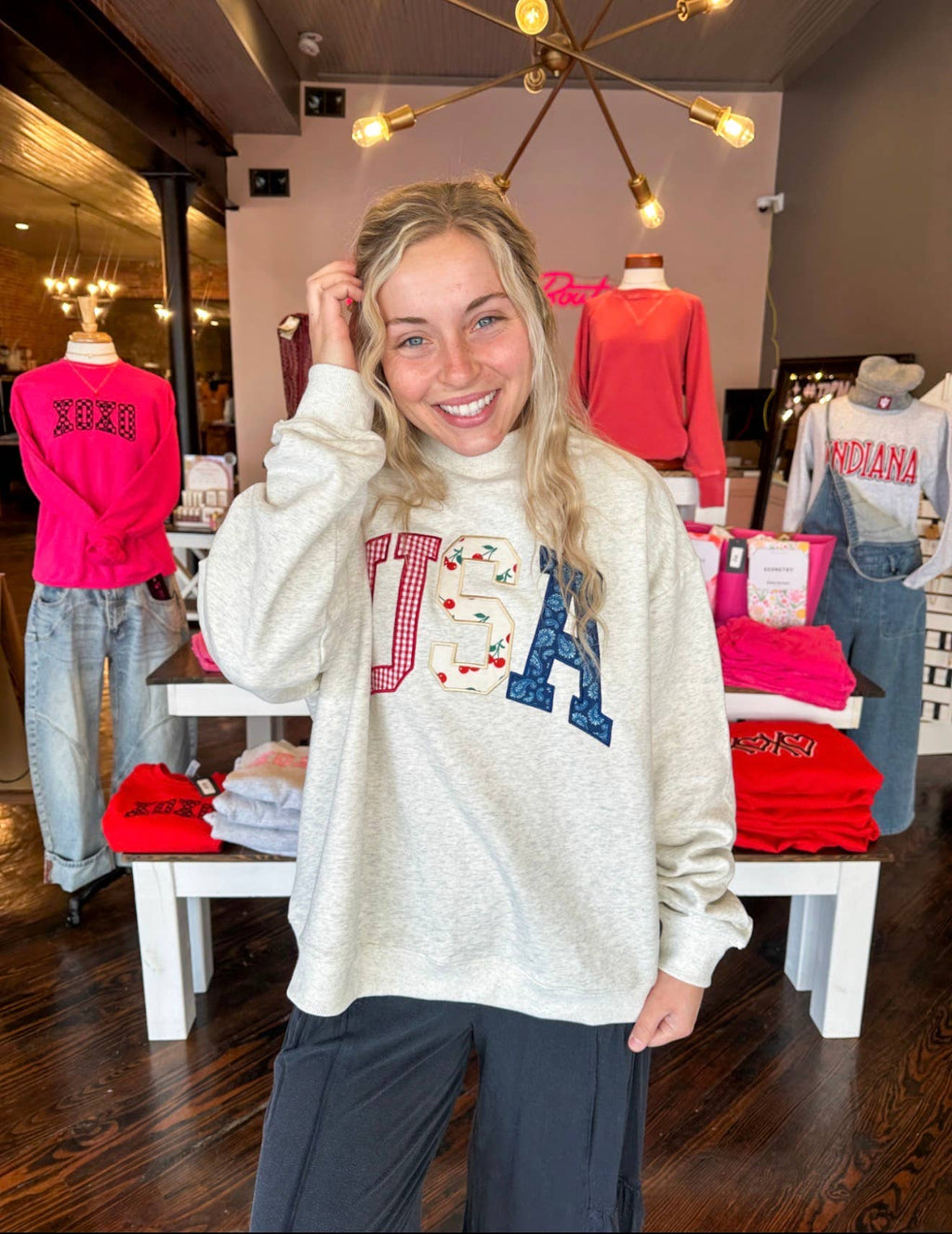 USA embroidered Mockneck by Top Notch