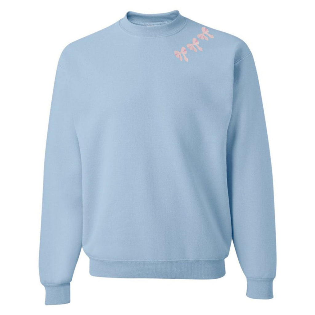 Embroidered 'Bow Collar' Crewneck Sweatshirt
