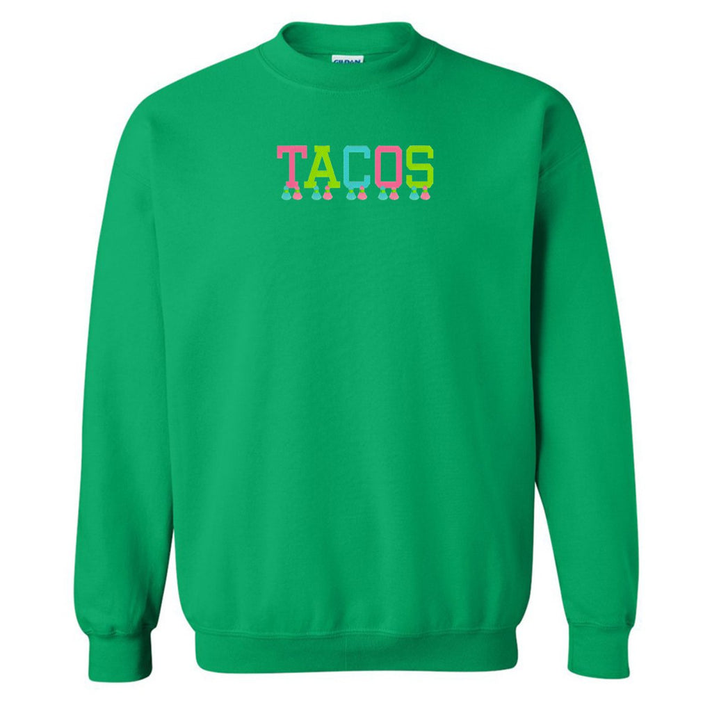 Embroidered Tasseled 'Tacos' Sweatshirt
