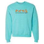 'Never Too Old For Dino Nuggets' Embroidered Crewneck Sweatshirt