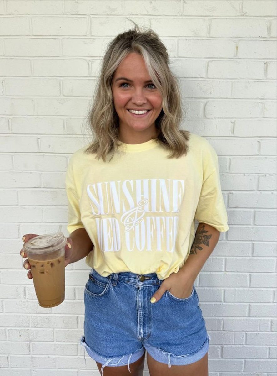 'Sunshine & Iced Coffee' PUFF T-Shirt