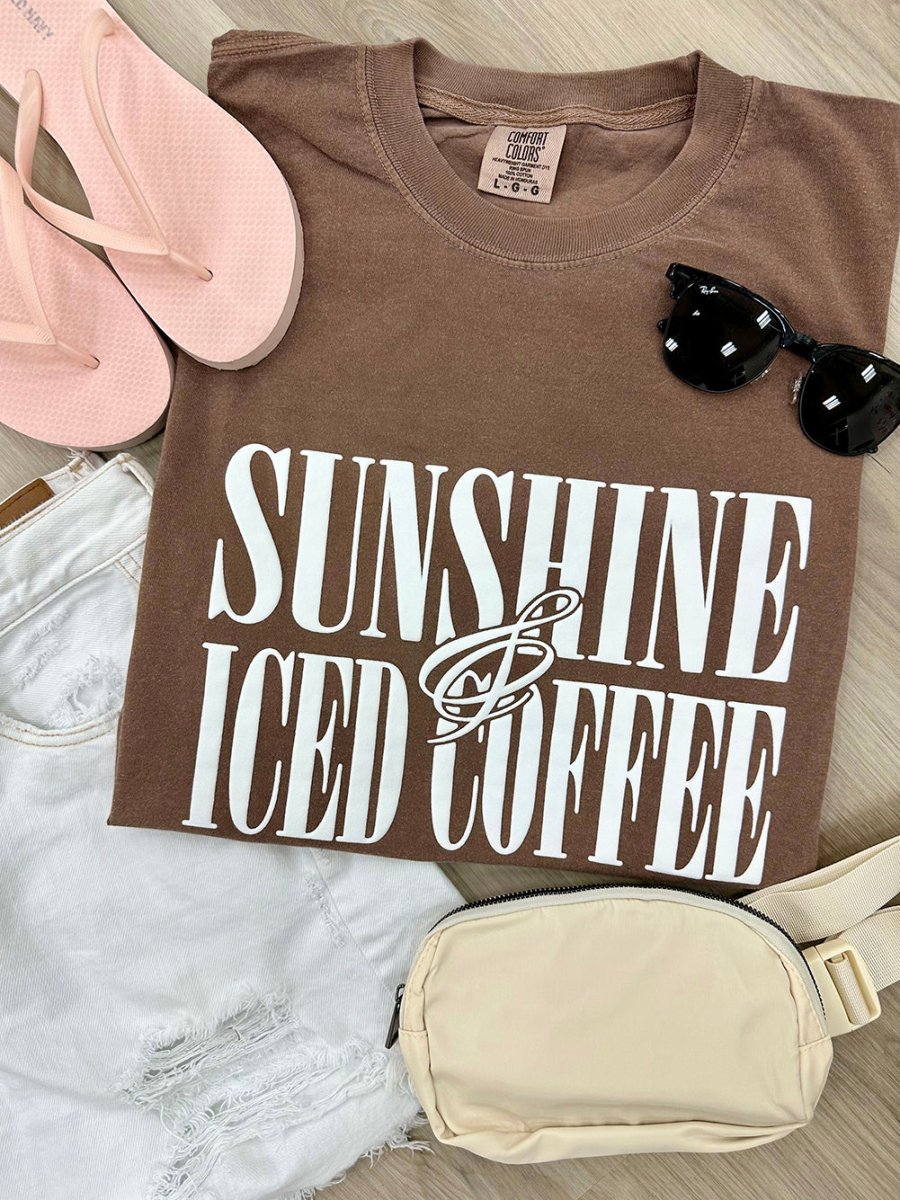 'Sunshine & Iced Coffee' PUFF T-Shirt