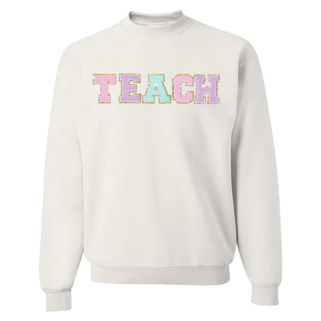 Teach Letter Patch Crewneck Sweatshirt