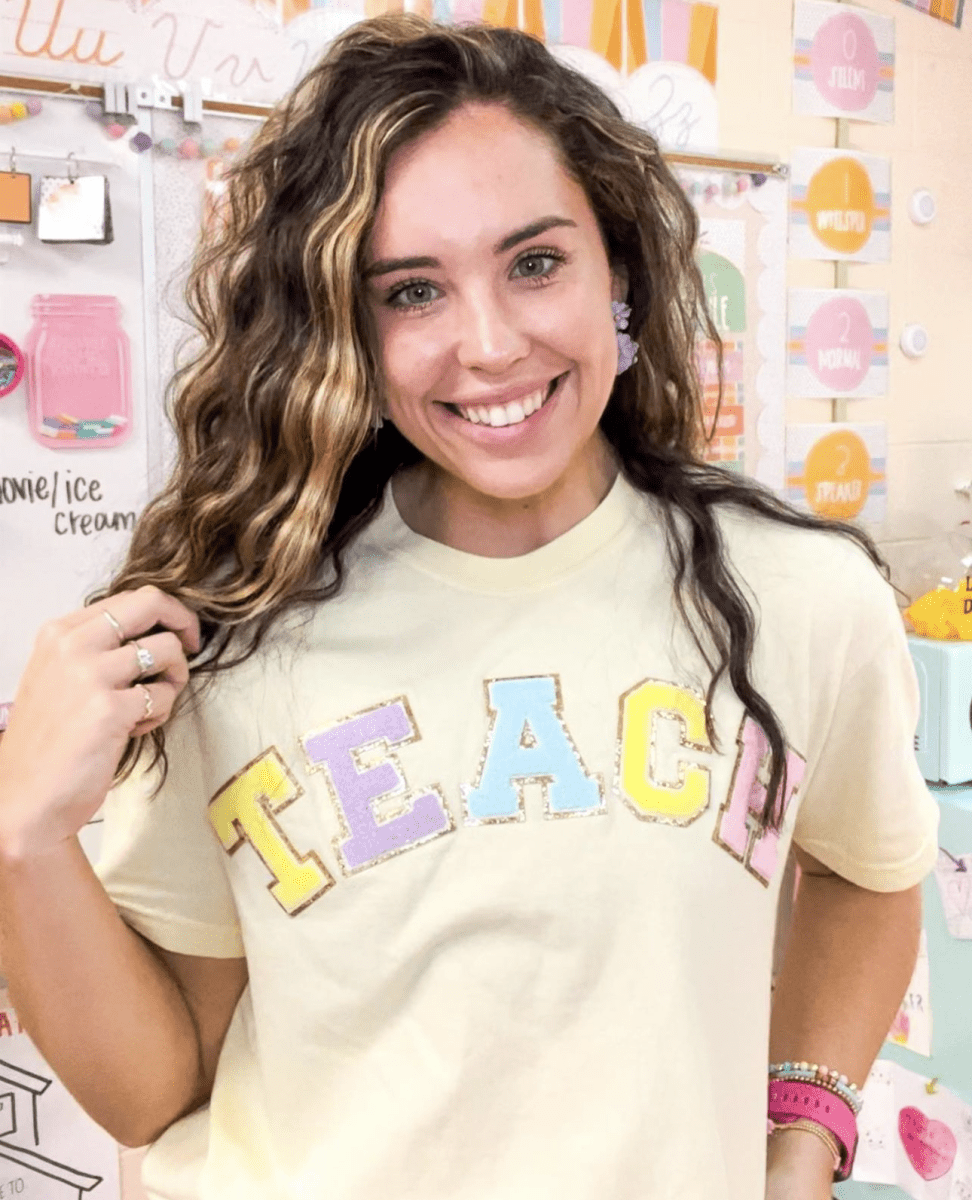 'Teach' Letter Patch T-Shirt
