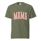 Orange floral mama comfort color tee